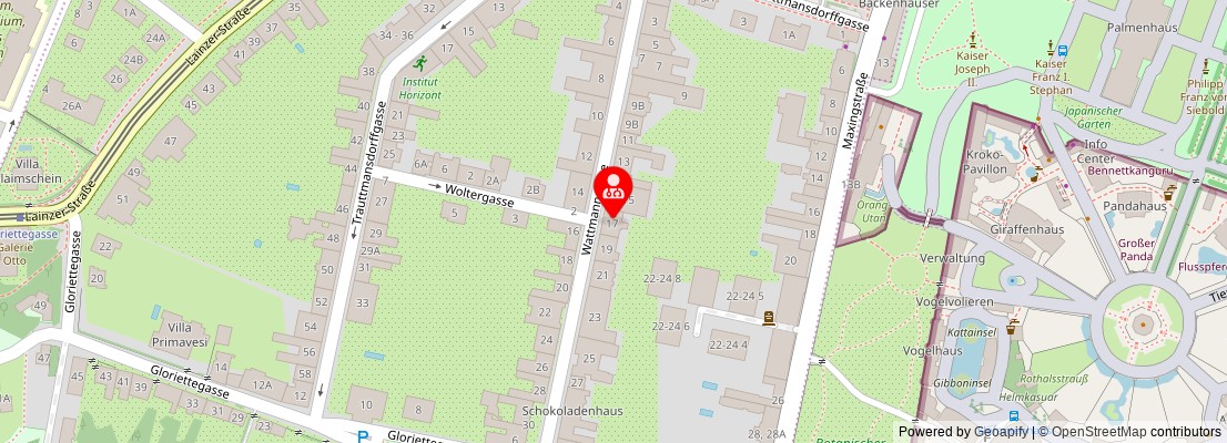 Street map section around the address