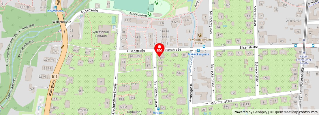 Street map section around the address