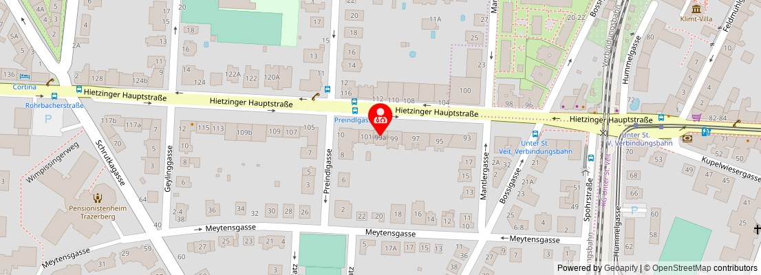 Street map section around the address