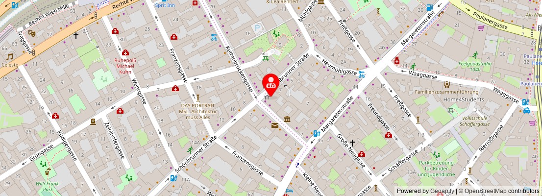 Street map section around the address