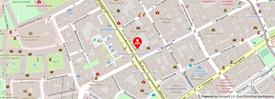 Street map section around the address