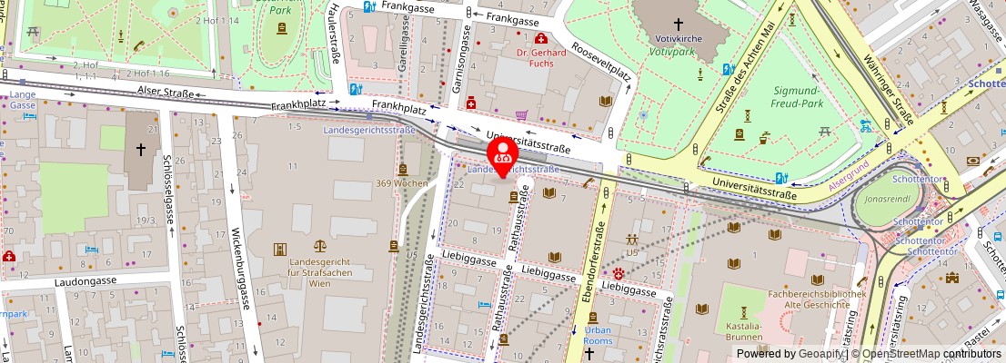 Street map section around the address