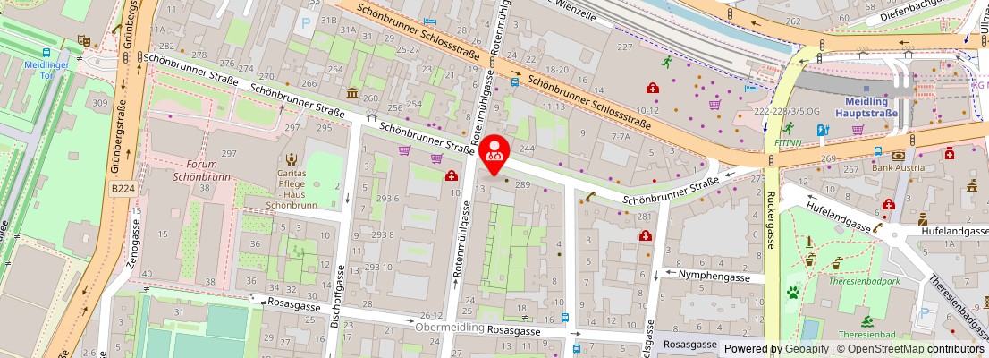 Street map section around the address