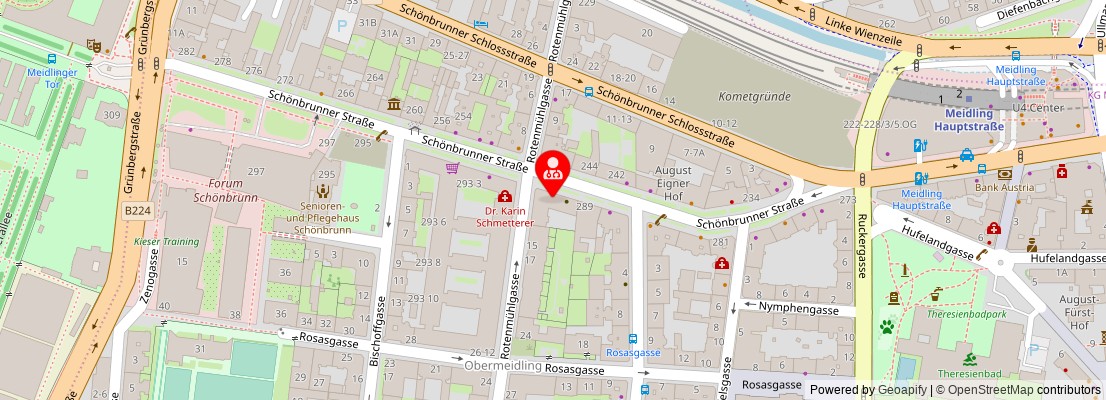 Street map section around the address