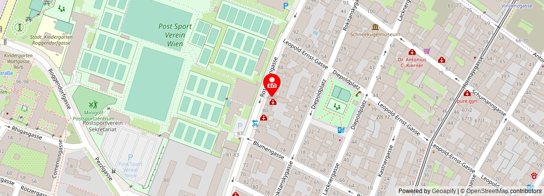 Street map section around the address