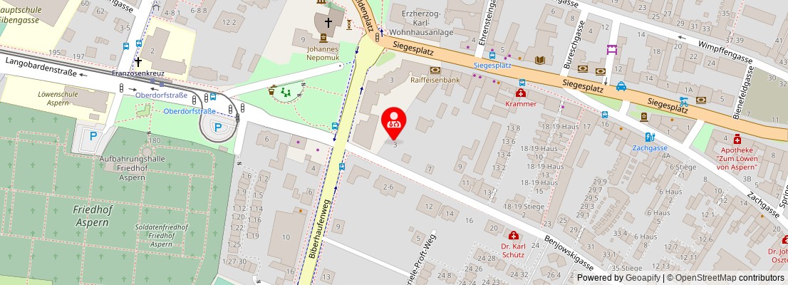 Street map section around the address
