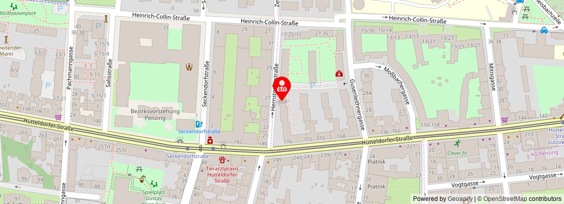 Street map section around the address